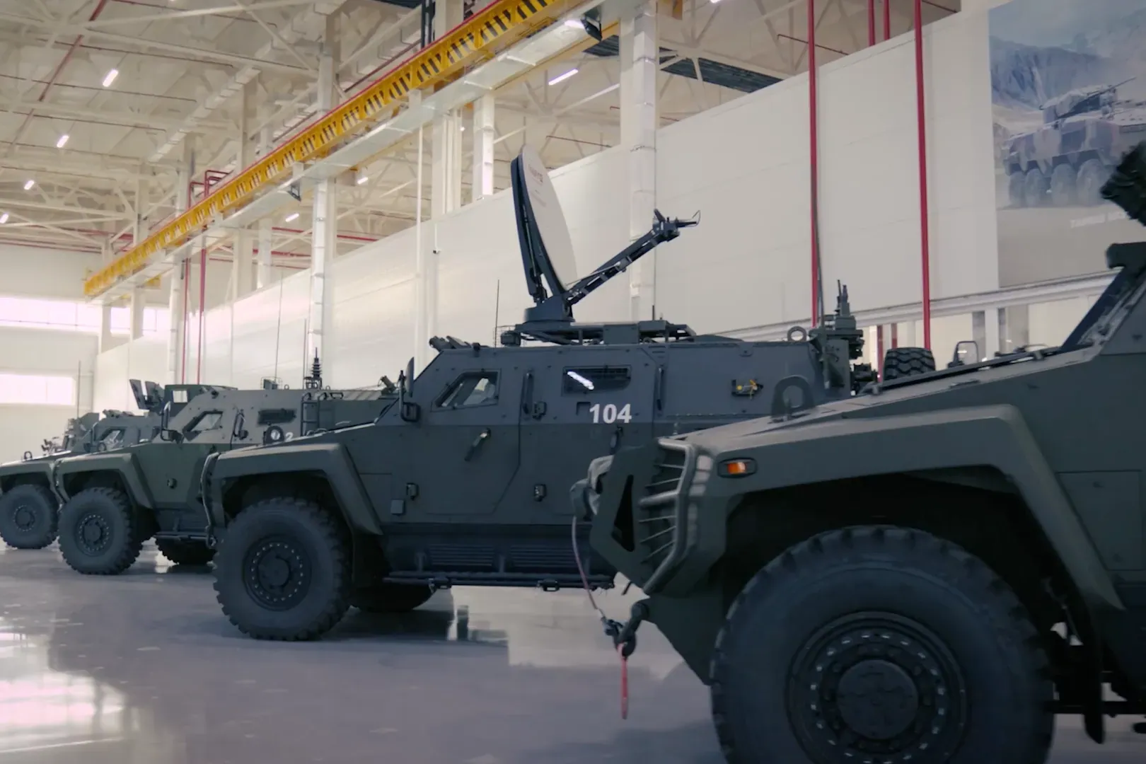 AIBAR 4×4 vehicles in the assembly hall