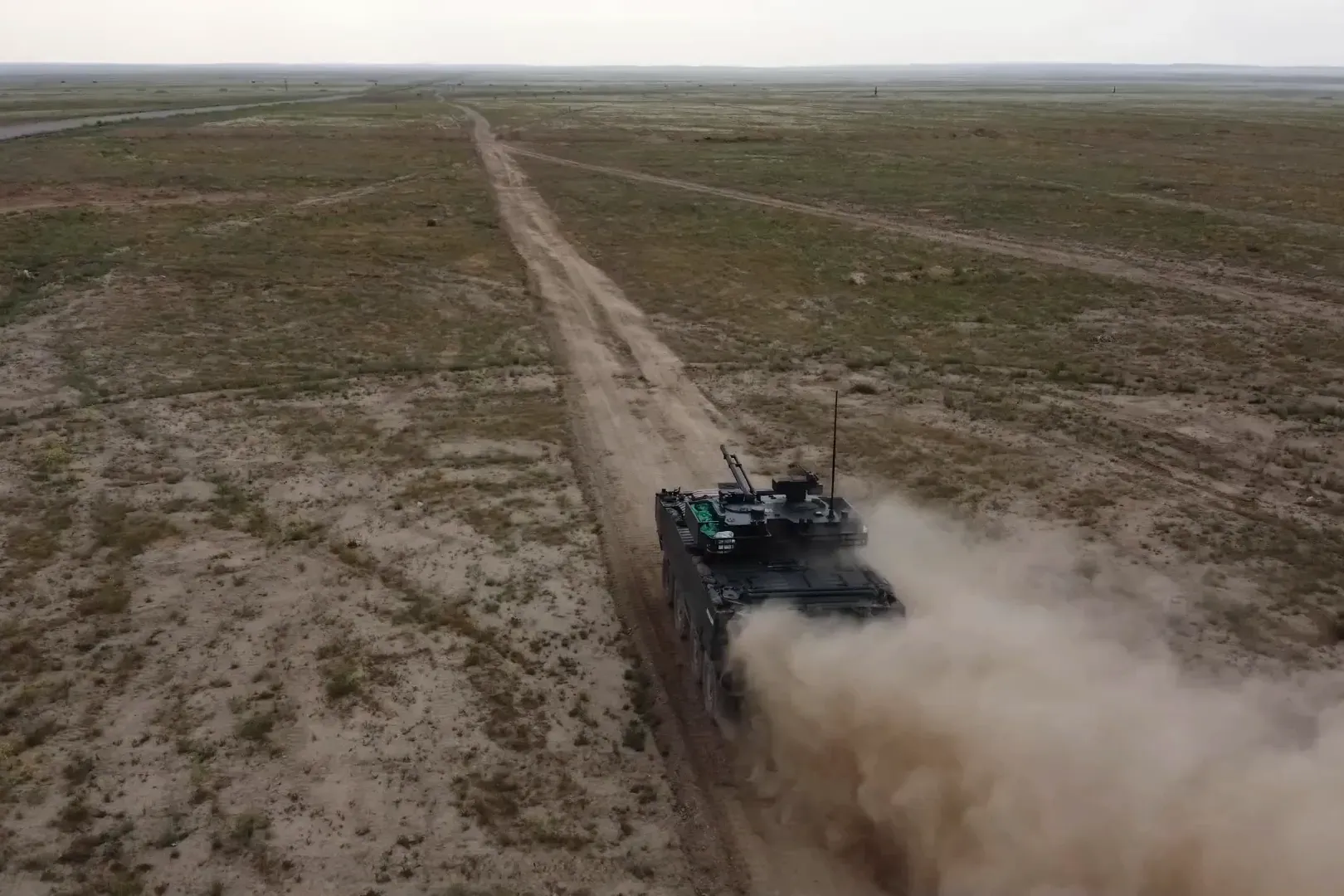 TAIMAS 8×8 at speed on a steppe track