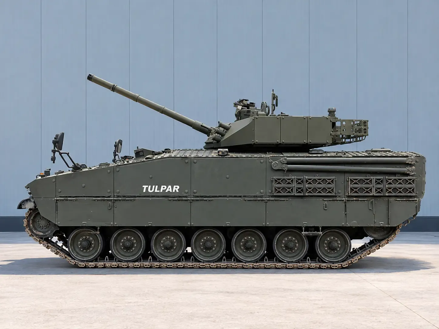 TULPAR tracked vehicle, front three-quarter view